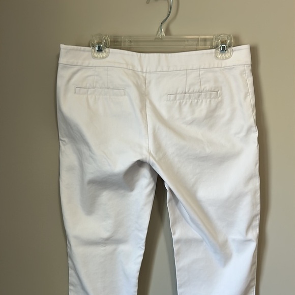 TORY BURCH Callie Skinny Ankle Pant Side Zip White Jean Designer Sz 4 - Picture 10 of 14
